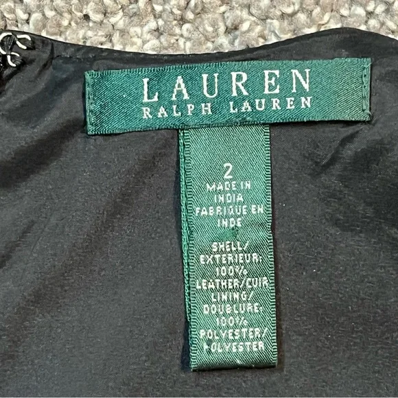 Lauren Ralph Lauren leather peplum tank shell. - Picture 12 of 14